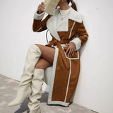 Long Lamb Wool Coat With Integrated Fur brandscluster