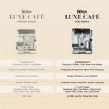 Ninja Luxe Café Pro Series, Espresso Machine, Drip Coffee, Cold Brew, Hot Water, Integrated Tamper, Built-in Grinder, Hands-Free Frother for Cappuccinos, Lattes, Americanos, Dairy or Non-Dairy, ES701 brandscluster