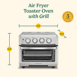 Cuisinart Air Fryer Toaster Oven with Grill, 1800W 8-1 Air Fryer Oven with Bake, Convection Bake, Grill, Broil and Warm Options, Large Capacity, 60-Minute Timer, TOA-70NAS, Stainless Steel brandscluster