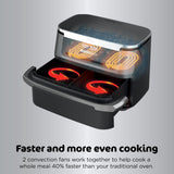 Ninja DZ401 Foodi 10 Quart 6-in-1 DualZone XL 2-Basket Air Fryer with 2 Independent Frying Baskets, Match Cook & Smart Finish to Roast, Broil, Dehydrate for Quick, Easy Family-Sized Meals, Grey brandscluster