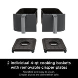Ninja DZ401 Foodi 10 Quart 6-in-1 DualZone XL 2-Basket Air Fryer with 2 Independent Frying Baskets, Match Cook & Smart Finish to Roast, Broil, Dehydrate for Quick, Easy Family-Sized Meals, Grey brandscluster