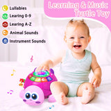 Ussybaby Musical Turtle Baby Toys 6 to 12 Month,Infant Light-up Musical Tummy Time Toy with Phone,Baby Crawling Toys for 7 8 9 12 Months Old,Easter Birthday Girl Gift for 3 4 5 Month+(Pink) brandscluster