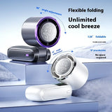 New Ice Pack High-Speed Handheld Eletirc Fan Speed Adjustable Folding Mini Fan Portable Outdoor Hanging Neck Small Fan brandscluster