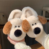 Dog Plush Toe Cap Cotton Slippers Female brandscluster