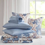 Floral Comforter Set with Bed Sheets & Pillow Covers – Blue Queen Size | Soft & Elegant Bedding brandscluster