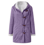 Winter Button Coat Fashion Warm Hooded Jacket With Pockets Women's Clothing brandscluster