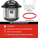 Instant Pot Duo Plus 9-in-1 Multicooker, Pressure Cooker, Slow Cook, Rice Maker, Steamer, Sauté, Yogurt, Warmer & Sterilizer, Includes App With Over 800 Recipes, Stainless Steel, 6 Quarts brandscluster