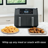 Ninja DZ401 Foodi 10 Quart 6-in-1 DualZone XL 2-Basket Air Fryer with 2 Independent Frying Baskets, Match Cook & Smart Finish to Roast, Broil, Dehydrate for Quick, Easy Family-Sized Meals, Grey brandscluster
