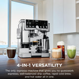 Ninja Luxe Café Pro Series, Espresso Machine, Drip Coffee, Cold Brew, Hot Water, Integrated Tamper, Built-in Grinder, Hands-Free Frother for Cappuccinos, Lattes, Americanos, Dairy or Non-Dairy, ES701 brandscluster