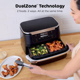 Ninja DZ401 Foodi 10 Quart 6-in-1 DualZone XL 2-Basket Air Fryer with 2 Independent Frying Baskets, Match Cook & Smart Finish to Roast, Broil, Dehydrate for Quick, Easy Family-Sized Meals, Grey brandscluster