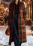 Plaid Casual Long Wool Coat brandscluster