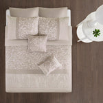 Embroidered 8-Piece Comforter Set – Neutral King Size Bedding with Pillow Shams & Sheets brandscluster