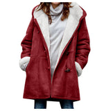 Winter Button Coat Fashion Warm Hooded Jacket With Pockets Women's Clothing brandscluster