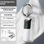 New Ice Pack High-Speed Handheld Eletirc Fan Speed Adjustable Folding Mini Fan Portable Outdoor Hanging Neck Small Fan brandscluster