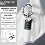New Ice Pack High-Speed Handheld Eletirc Fan Speed Adjustable Folding Mini Fan Portable Outdoor Hanging Neck Small Fan brandscluster