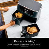 Ninja DZ401 Foodi 10 Quart 6-in-1 DualZone XL 2-Basket Air Fryer with 2 Independent Frying Baskets, Match Cook & Smart Finish to Roast, Broil, Dehydrate for Quick, Easy Family-Sized Meals, Grey brandscluster