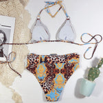 Printed halter bikini null
