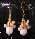 Natural Pearl Embellished Wire-wrapped Earrings Fresh And Sweet brandscluster