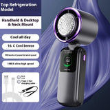 New Ice Pack High-Speed Handheld Eletirc Fan Speed Adjustable Folding Mini Fan Portable Outdoor Hanging Neck Small Fan brandscluster