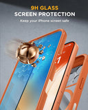 iPhone 17 Pro Max 360° Protection Case [ORANGE] : Front Screen + Back Cover + Camera Protection Inbuilt brandscluster