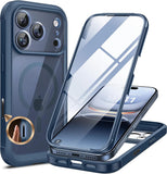 iPhone 17 Pro Max 360° Protection Case [BLUE] : Front Screen + Back Cover + Camera Protection Inbuilt brandscluster