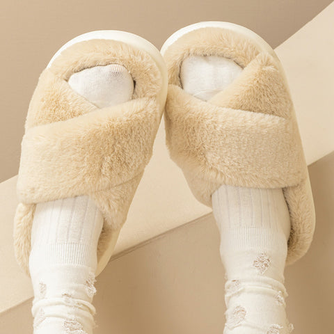 Fashion Cross Fluffy Slippers Women 4.2 ⭐⭐⭐⭐” 200 ratings - brandscluster
