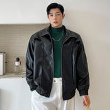 Men’s Short Lapel Leather Jacket brandscluster