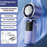 New Ice Pack High-Speed Handheld Eletirc Fan Speed Adjustable Folding Mini Fan Portable Outdoor Hanging Neck Small Fan brandscluster