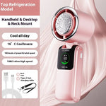 New Ice Pack High-Speed Handheld Eletirc Fan Speed Adjustable Folding Mini Fan Portable Outdoor Hanging Neck Small Fan brandscluster