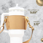 Water Bottle Handle Shoulder Strap For 30-40oz Bottles PU Leather Tumbler Handle Water Bottle Sling Accessory brandscluster