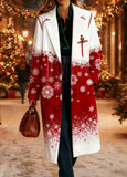 Printed Casual Lapel Long-sleeved Long Coat brandscluster