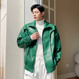 Men’s Short Lapel Leather Jacket brandscluster
