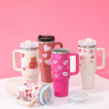 40 Oz Tumbler With Handle Straw Insulated, Stainless Steel Spill brandscluster