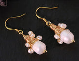 Natural Pearl Embellished Wire-wrapped Earrings Fresh And Sweet brandscluster