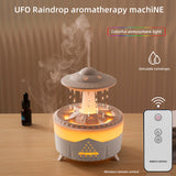 Raining Humidifier UFO Raindrop Aromatherapy Ultrasonic Water Drop Air Rain Humidifier 350ml 7 Colors LED Lamp Raindrop Aroma Diffuser brandscluster