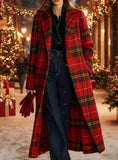 Plaid Casual Long Wool Coat brandscluster