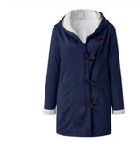 Winter Button Coat Fashion Warm Hooded Jacket With Pockets Women's Clothing brandscluster