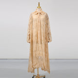 Vietnamese-style Embroidered Heavy-duty Long-sleeve Loose Ruffle Dress brandscluster