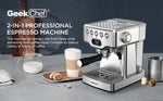 Geek Chef Espresso Machine, 20 Bar Espresso Machine With Milk Frother For Latte, Cappuccino, Macchiato, For Home Espresso Maker, 1.8L Water Tank, Stainless Steel, 4.2 ⭐⭐⭐⭐⭐” 345 ratings - brandscluster