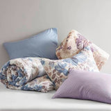 Floral Comforter Set with Bed Sheets & Pillow Covers – Blue Queen Size | Soft & Elegant Bedding brandscluster