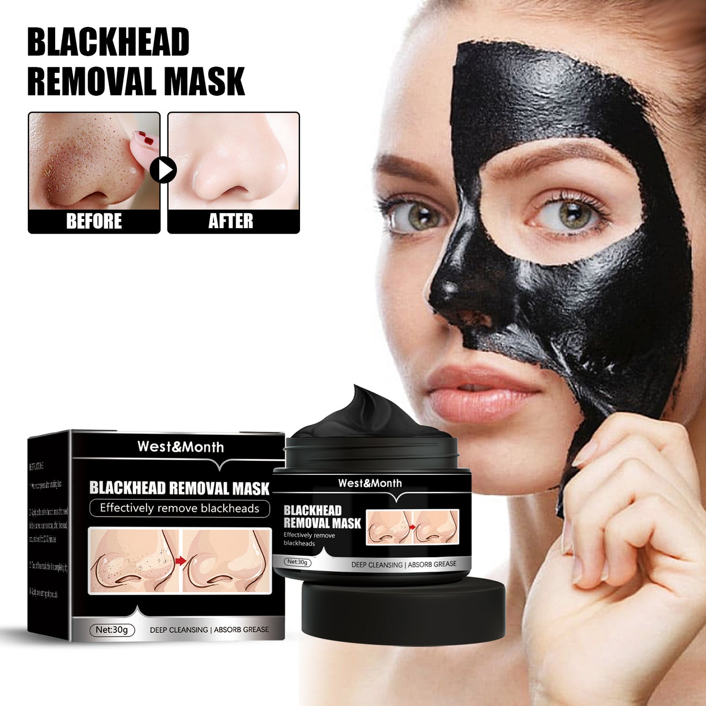 Peel Off Charcoal Deep Cleaning Facial Mask 4.2 ⭐⭐⭐⭐⭐” 200 ratings