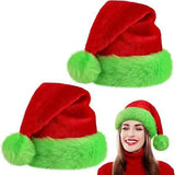 Plush Santa Hats Velvet Christmas Hat Thicken Plush Xmas Holiday Hat With Lined New Year brandscluster