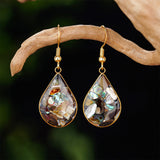 French Retro Teardrop-shaped Abalone And Shellfish Earrings brandscluster