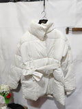 Winter Thickened Jacket Fashion Lapel Cotton Coat With Belt Warm Casual Top Outwear Women's Clothing Amazon
