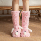 Cute Cartoon Dog Floor Socks Winter Warm Non-slip Plush Socks For Women brandscluster