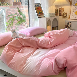 Fashion Gradient Comforter Set – 4-Piece Bedding Set with Bed Sheet & Pillow Covers | Soft & Elegant brandscluster