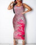 Women graffiti slim fit dress ladies girls boho long maxi ... 4.2 ⭐⭐⭐⭐⭐” 400 ratings - brandscluster