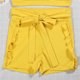 Two Piece Set Summer women crop tops High Waist Shorts ... 4.2 ⭐⭐⭐⭐⭐” 169 ratings - brandscluster