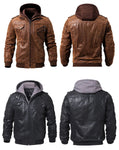Men's Real Leather Jacket Men Motorcycle Removable Hood ... 4.2 ⭐⭐⭐⭐⭐” 90 ratings - brandscluster