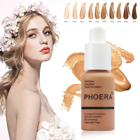 Matte Oil Control PHOERA Liquid Foundation, Full Concealer 4.7 ⭐⭐⭐⭐⭐” 600 ratings - brandscluster